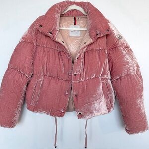 MONCLER Quilted Velvet Goose Down Jacket Coat Size 0